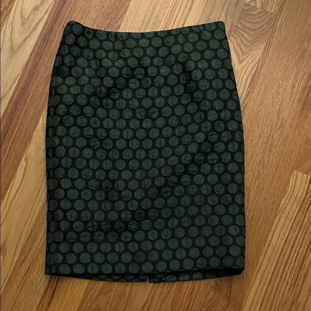 Elegant Dark Olive Polka Dot Skirt